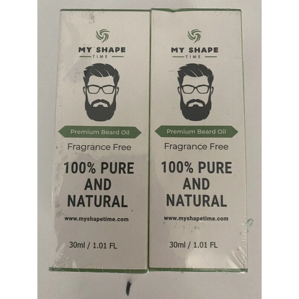Beard Oil 100% Pure Natural Premium Beard Oil, Fragrance Free MY SHAPE -2pack